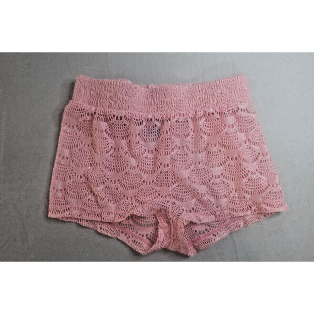 More Than Magic Girls Crochet Swim‎ Shorts S 6/6X Pink Cover-Up Summer Beach